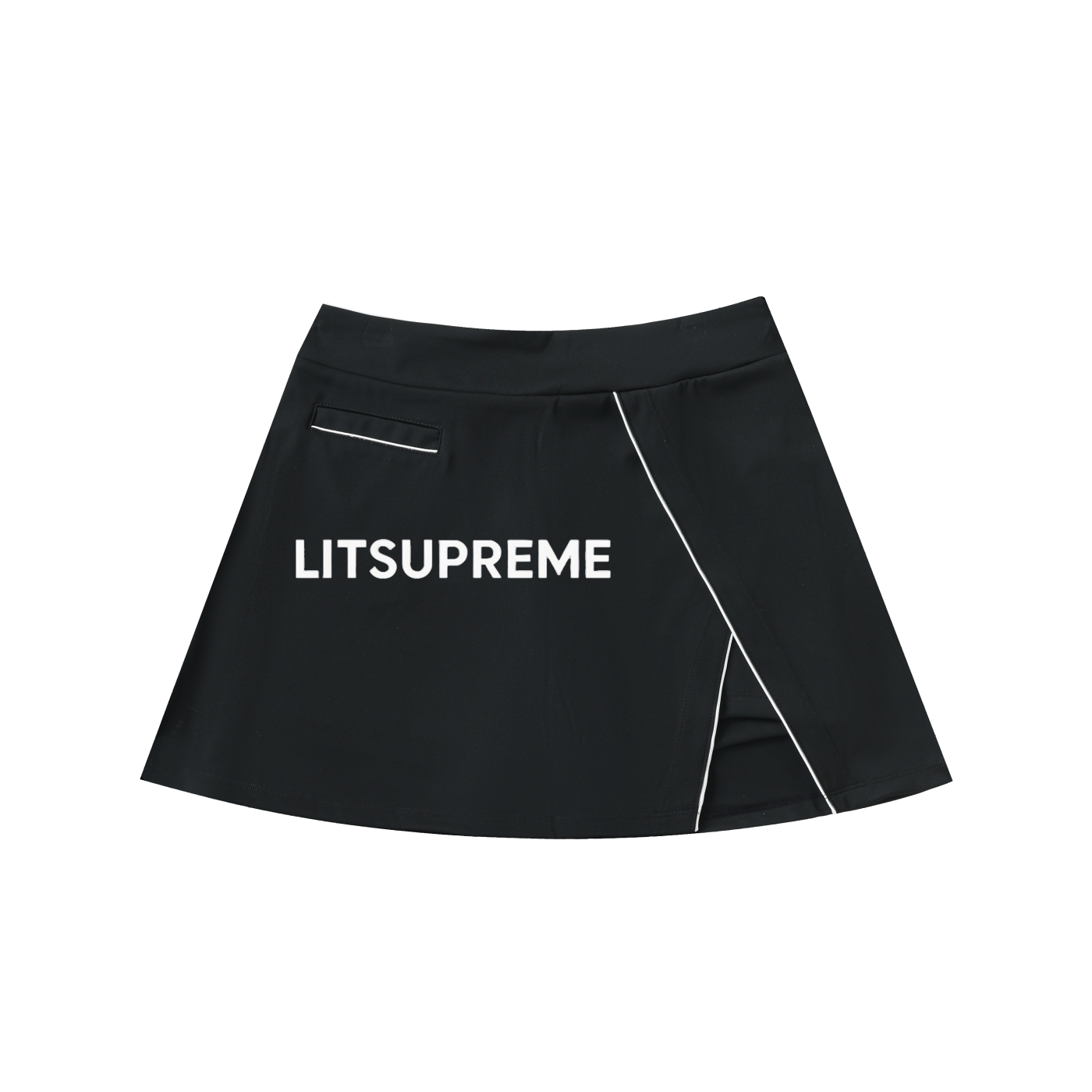 High-Waist Pocketed A-Line Skirt