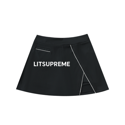 High-Waist Pocketed A-Line Skirt