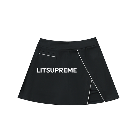 High-Waist Pocketed A-Line Skirt