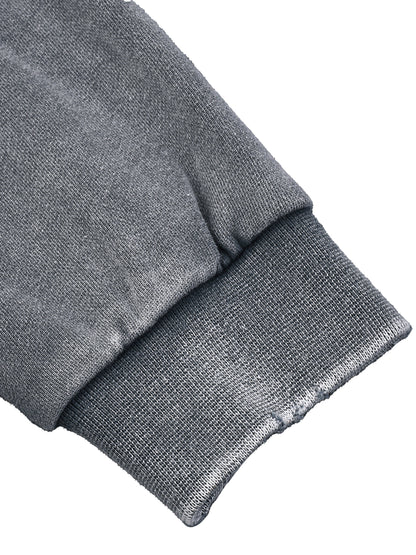 Snow Washed Raw Edge Cropped Sweatshirt