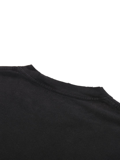 Snow Washed Raw-Hem T-Shirt